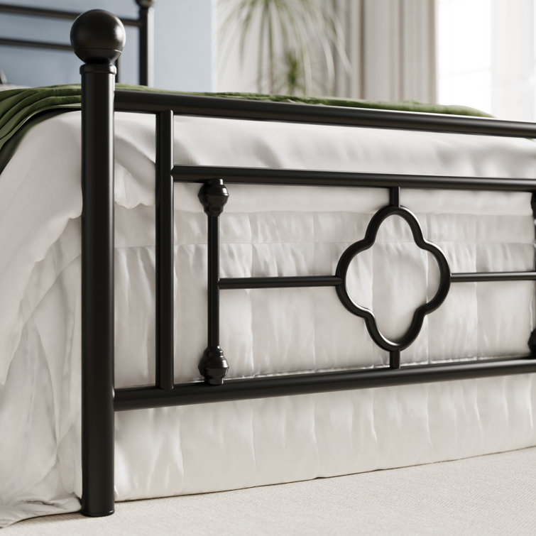 Ajayceon Metal Platform Bed Frame With Vintage Style Headboard And Footboard